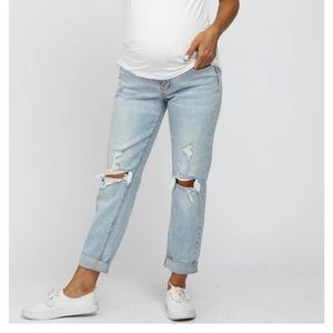 Pink plush Maternity jeans
